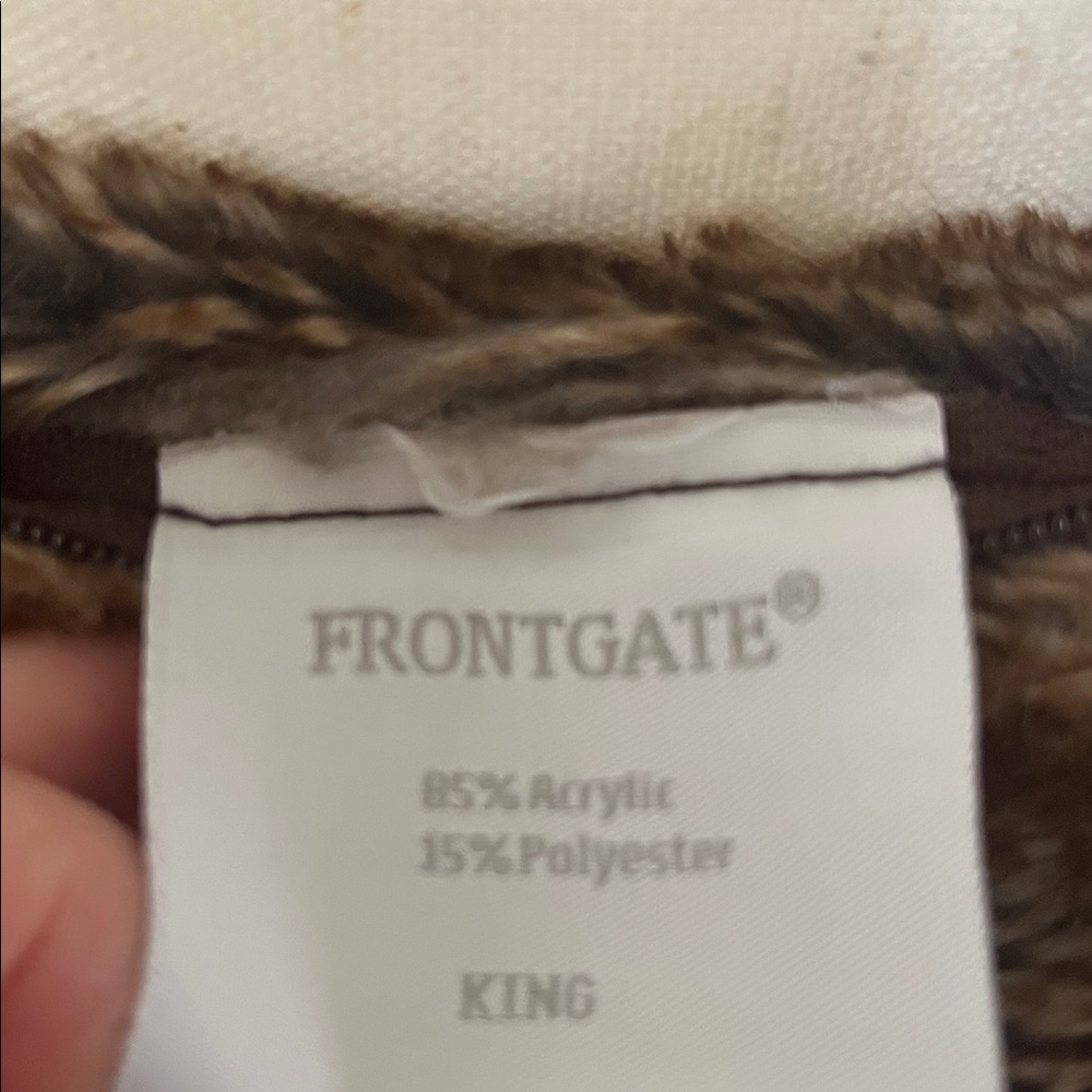 Frontgate Two Luxurious Brown Faux Fur Accent Pillows - Picture 5 of 6